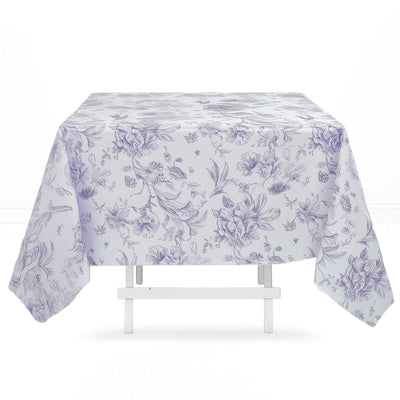 Polyester Square Tablecloth 70"x70" French Toile Pattern - Lavender - By TCF Linen