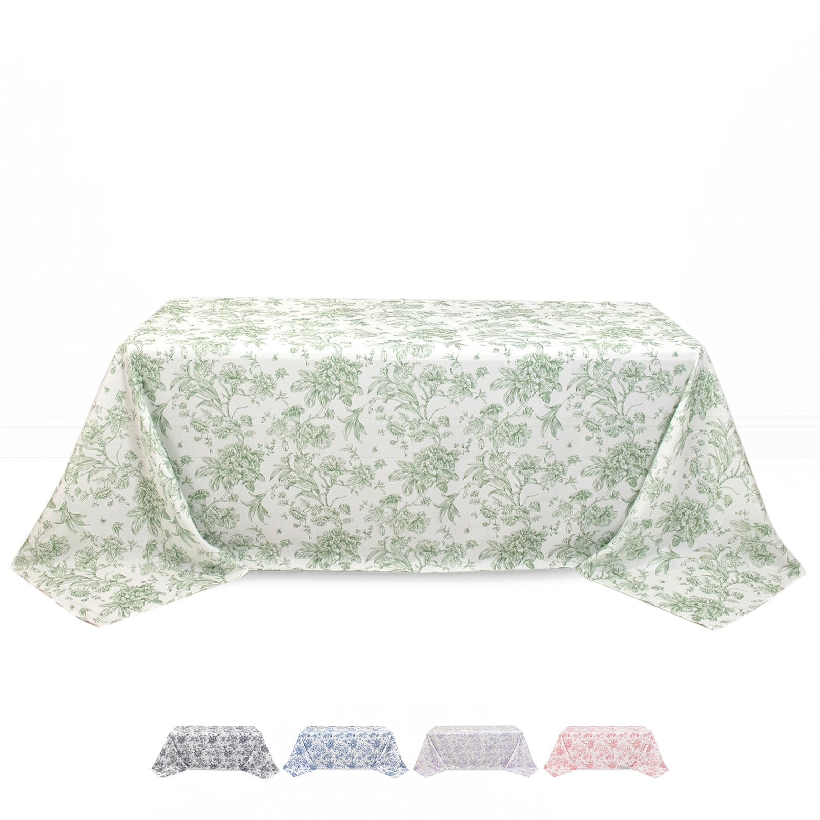 Polyester Rectangular Tablecloth 90"x132" French Toile Pattern - By TCF Linen