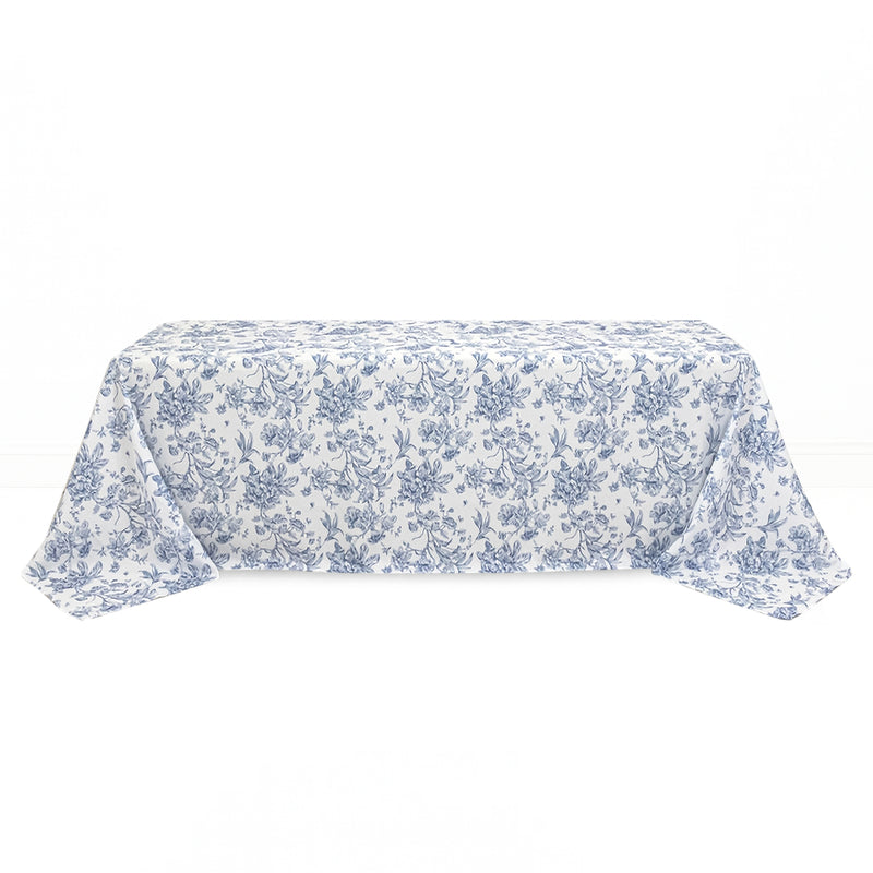 Polyester Rectangular Tablecloth 90"x156" French Toile Pattern - By TCF Linen - thumbnail number 4