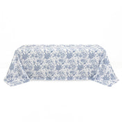 Polyester Rectangular Tablecloth 90"x156" French Toile Pattern - Blue - By TCF Linen - thumbnail number 1