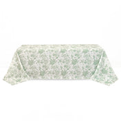 Polyester Rectangular Tablecloth 90"x156" French Toile Pattern - Sage Green - By TCF Linen - thumbnail number 1