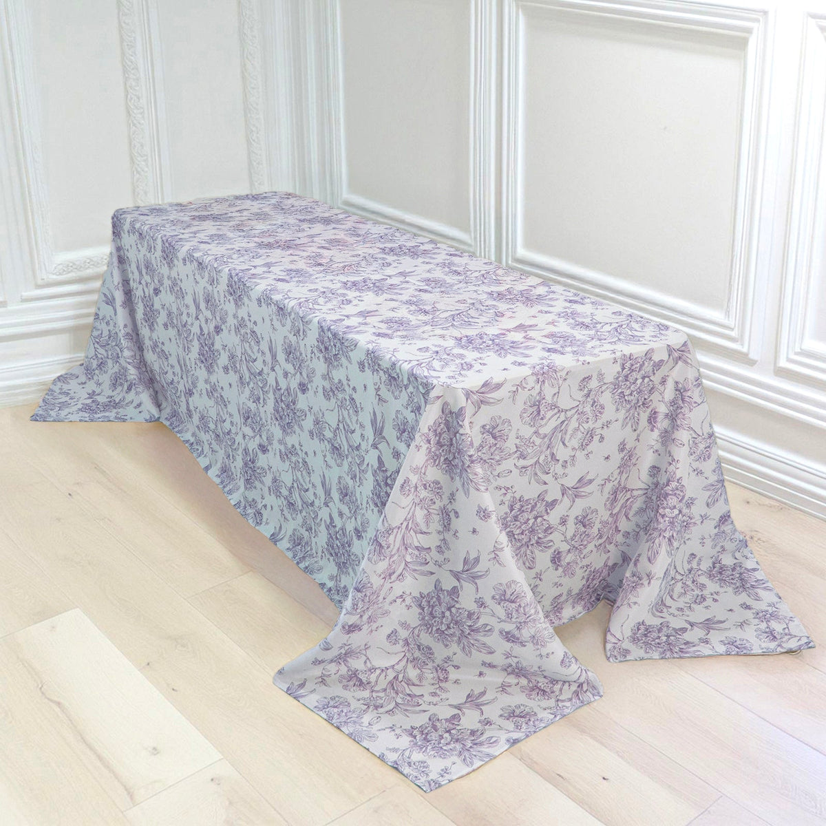 Polyester Rectangular Tablecloth 90"x156" French Toile Pattern - By TCF Linens