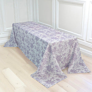 Polyester Rectangular Tablecloth 90"x156" French Toile Pattern - By TCF Linens