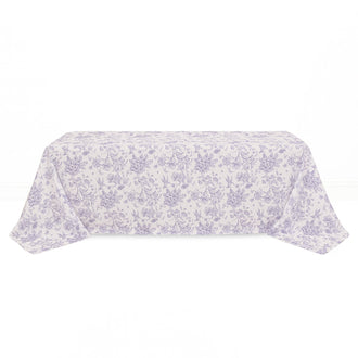 Polyester Rectangular Tablecloth 90"x156" French Toile Pattern - Lavender - By TCF Linen