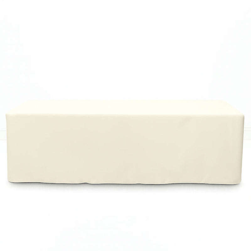 Premium Polyester Rectangle Tablecloth 8ft - 220GSM - Ivory - By TCF Linen - thumbnail number 1