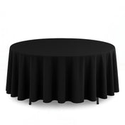 Scuba Polyester Round Tablecloth 108" - Black - By TCF Linen - thumbnail number 1