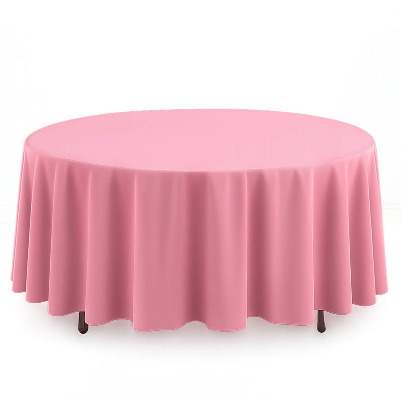 Scuba Polyester Round Tablecloth 108" - Pink - By TCF Linen - thumbnail number 1