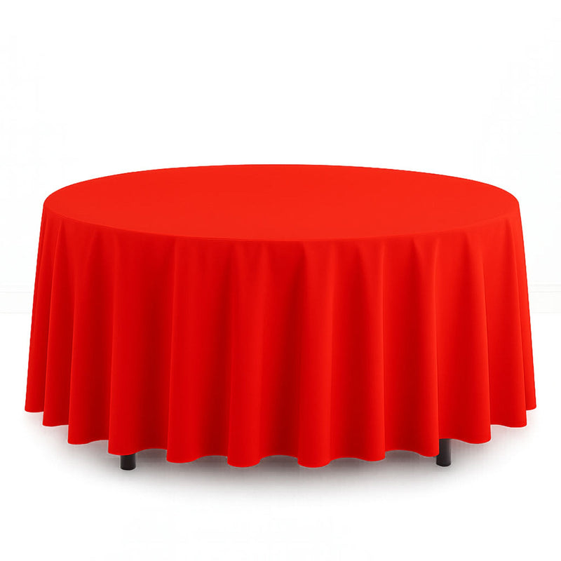 Scuba Polyester Round Tablecloth 108" - Red - By TCF Linen - thumbnail number 1