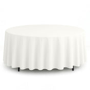 Scuba Polyester Round Tablecloth 108" - White - By TCF Linen - thumbnail number 1