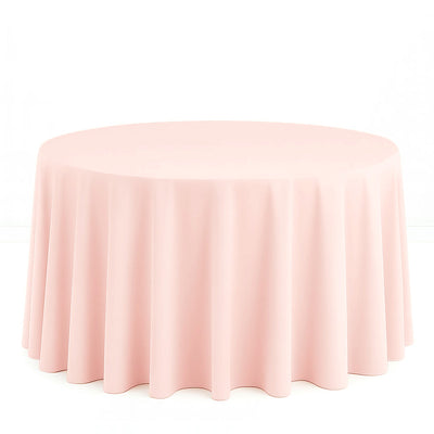 Scuba Polyester Round Tablecloth 120" - Blush - By TCF Linen - thumbnail number 1