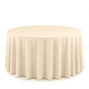 Scuba Polyester Round Tablecloth 120" - Beige - By TCF Linen - thumbnail number 1