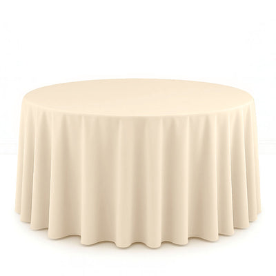 Scuba Polyester Round Tablecloth 120" - Beige - By TCF Linen - thumbnail number 1