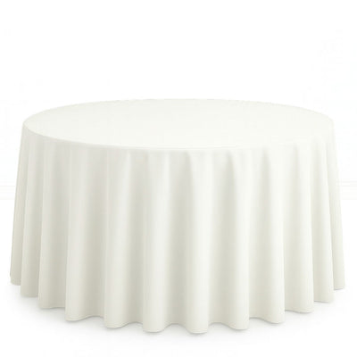 Scuba Polyester Round Tablecloth 120" - Ivory - By TCF Linen - thumbnail number 1