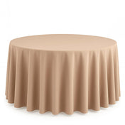 Scuba Polyester Round Tablecloth 120" - Nude - By TCF Linen - thumbnail number 1