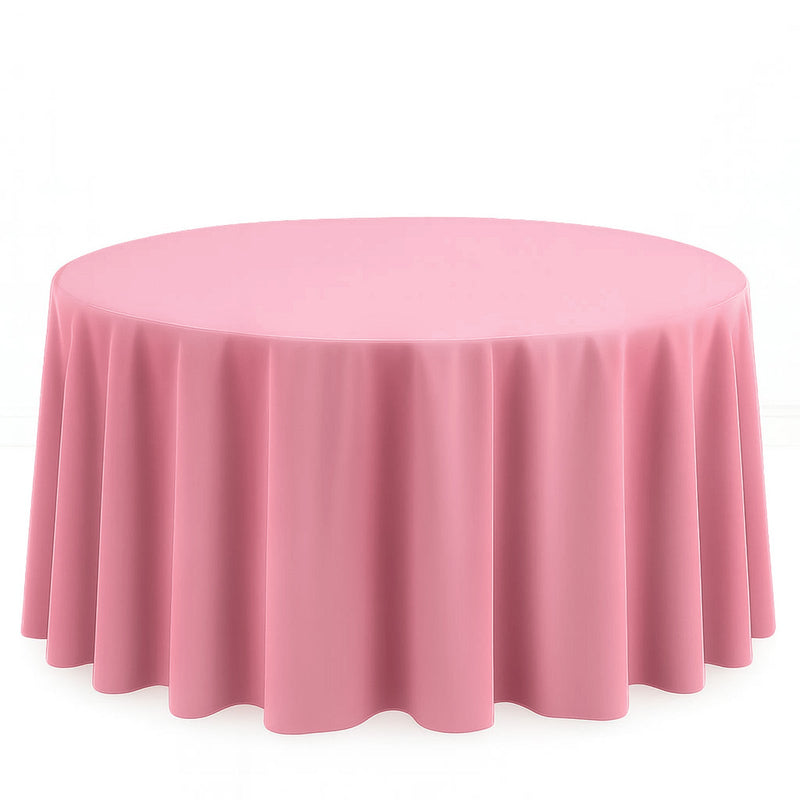 Scuba Polyester Round Tablecloth 120" - Pink - By TCF Linen - thumbnail number 1
