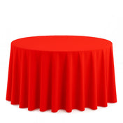 Scuba Polyester Round Tablecloth 120" - Red - By TCF Linen - thumbnail number 1