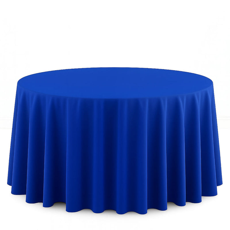 Scuba Polyester Round Tablecloth 120" - Royal Blue - By TCF Linen - thumbnail number 1