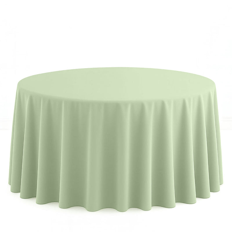 Scuba Polyester Round Tablecloth 120" - Sage Green - By TCF Linen - thumbnail number 1