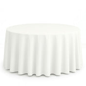Scuba Polyester Round Tablecloth 120" - White - By TCF Linen - thumbnail number 1