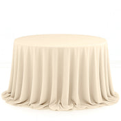 Scuba Polyester Round Tablecloth 132" - Beige - By TCF Linen - thumbnail number 1