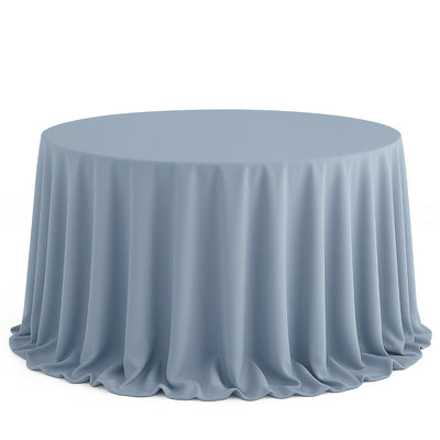Scuba Polyester Round Tablecloth 132" - Dusty Blue - By TCF Linen - thumbnail number 1
