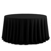 Scuba Polyester Round Tablecloth 132" - Black - By TCF Linen - thumbnail number 1