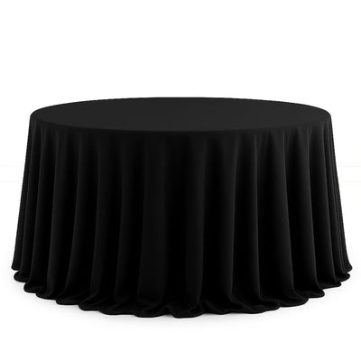 Scuba Polyester Round Tablecloth 132" - Black - By TCF Linen - thumbnail number 1