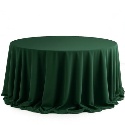 Scuba Polyester Round Tablecloth 132" - Hunter Emerald Green - By TCF Linen - thumbnail number 1