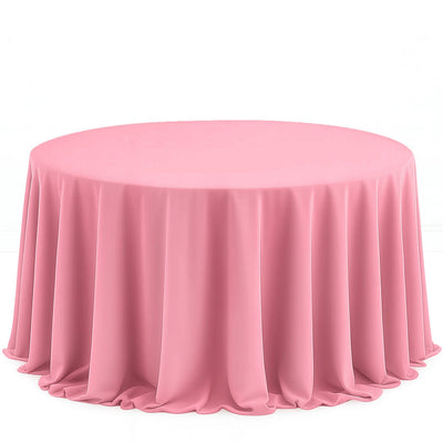 Scuba Polyester Round Tablecloth 132" - Pink - By TCF Linen - thumbnail number 1