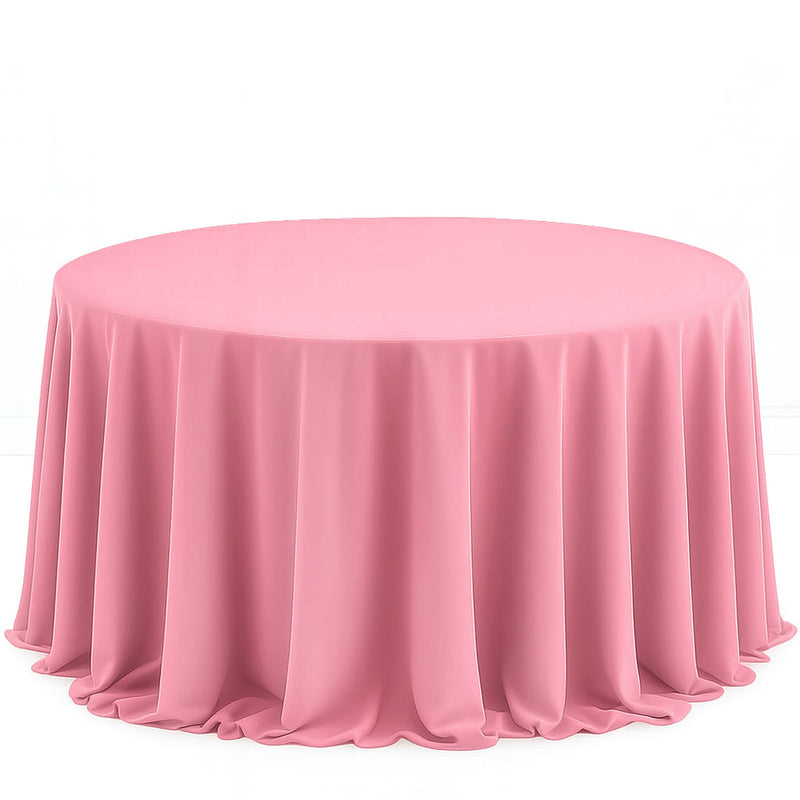 Scuba Polyester Round Tablecloth 132" - Pink - By TCF Linen - thumbnail number 1