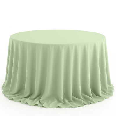 Scuba Polyester Round Tablecloth 132" - Sage Green - By TCF Linen - thumbnail number 1