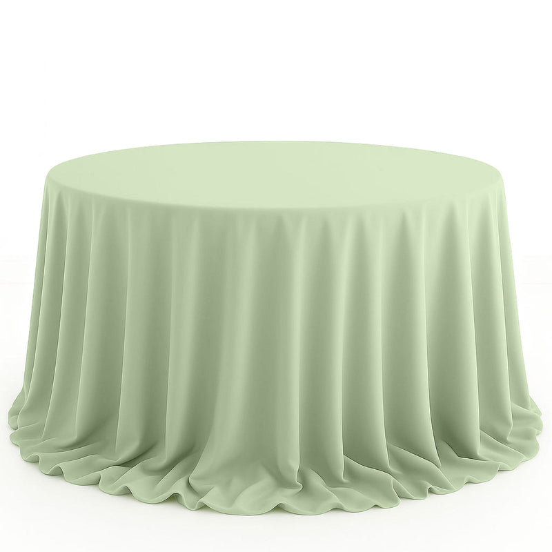 Scuba Polyester Round Tablecloth 132" - Sage Green - By TCF Linen - thumbnail number 1