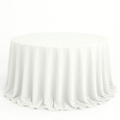 Scuba Polyester Round Tablecloth 132" - White - By TCF Linen - thumbnail number 1