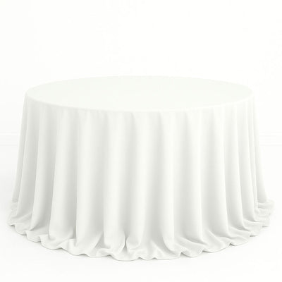 Scuba Polyester Round Tablecloth 132" - White - By TCF Linen - thumbnail number 1
