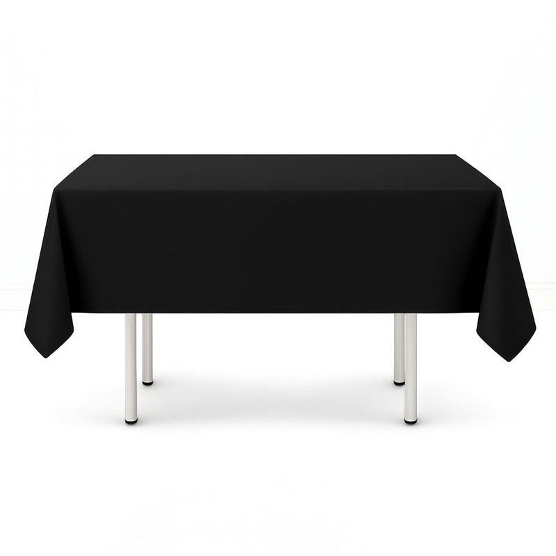 Black scuba polyester square tablecloth 54"x54" for event tables - thumbnail number 1