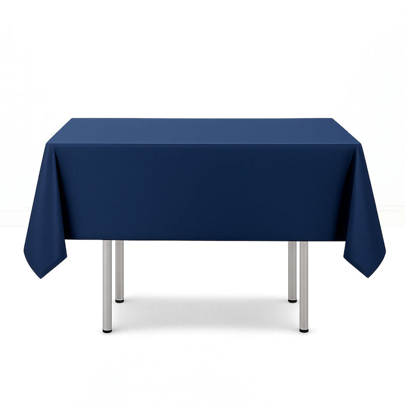 Navy blue 54"x54" scuba polyester tablecloth with smooth drape - thumbnail number 1