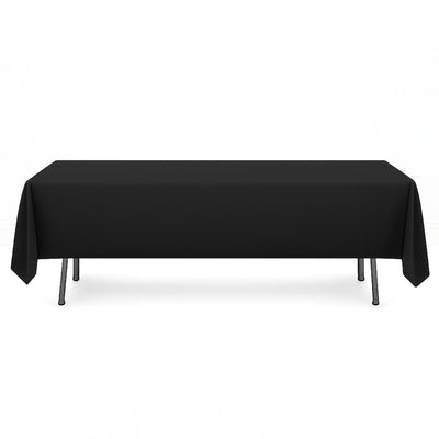 Scuba Polyester Rectangular Tablecloth 60"x102" - Black - By TCF Linen - thumbnail number 1