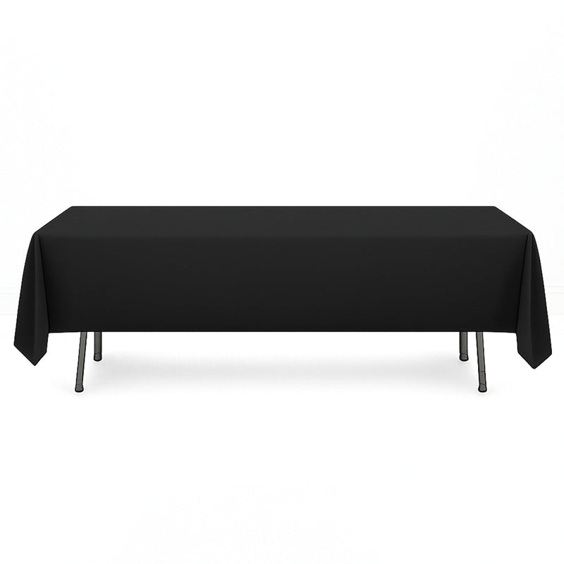 Scuba Polyester Rectangular Tablecloth 60"x102" - Black - By TCF Linen - thumbnail number 1