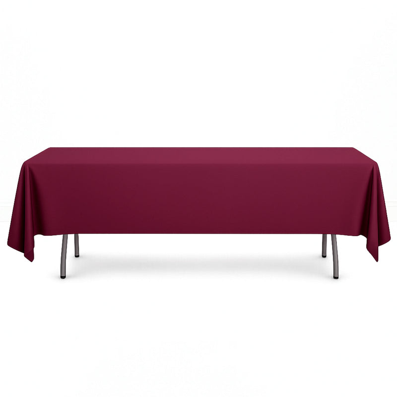 Scuba Polyester Rectangular Tablecloth 60"x102" - Burgundy - By TCF Linen - thumbnail number 1