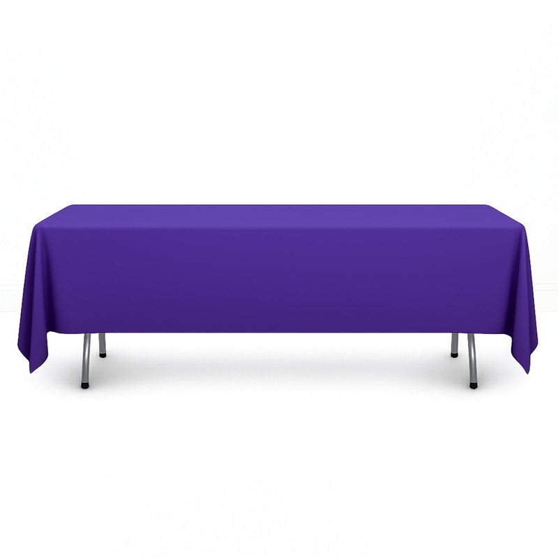Scuba Polyester Rectangular Tablecloth 60"x102" - Purple - By TCF Linen - thumbnail number 1