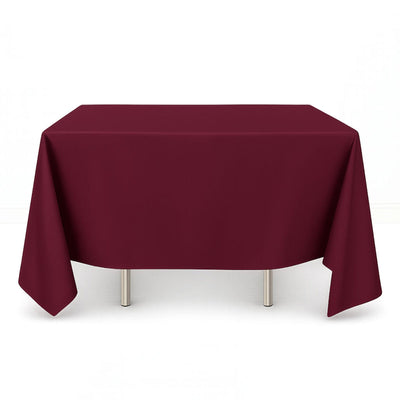 70x70 square tablecloth in burgundy scuba fabric - thumbnail number 1