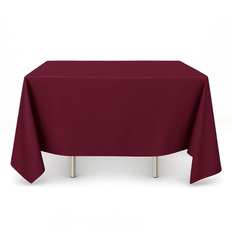 70x70 square tablecloth in burgundy scuba fabric - thumbnail number 1