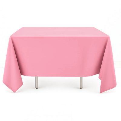 Pink square tablecloth in scuba polyester fabric 70x70 - thumbnail number 1