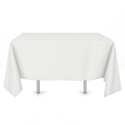 White scuba polyester square tablecloth 70x70 inches - thumbnail number 1
