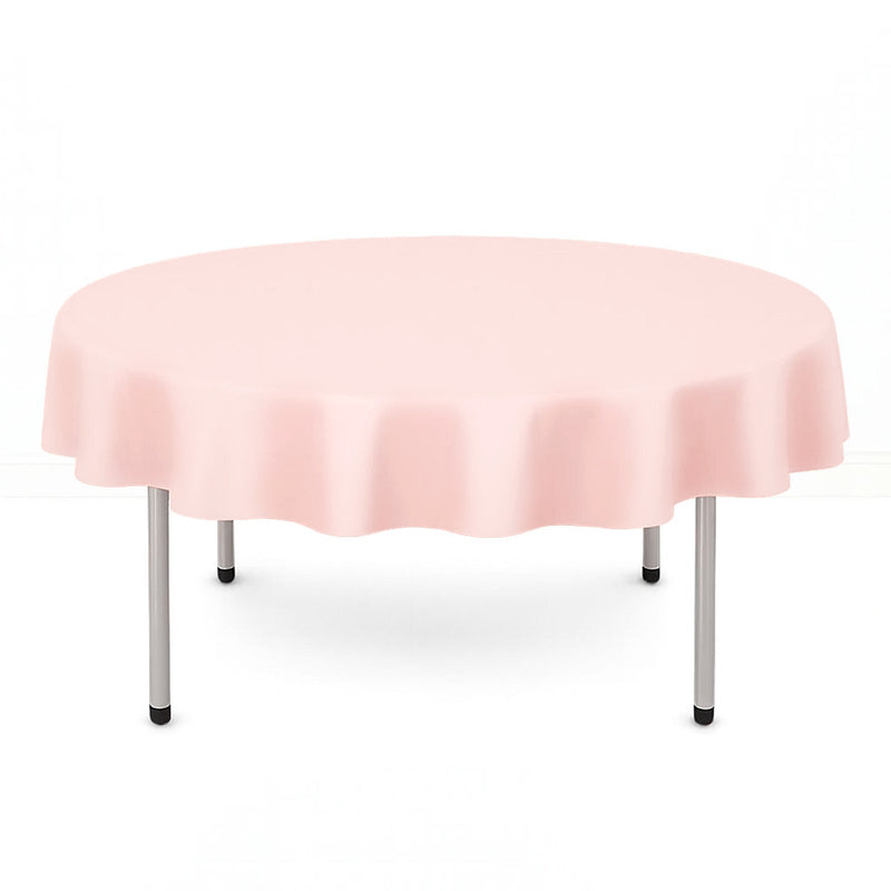 Scuba Polyester Round Tablecloth 70" - Blush - By TCF Linen - thumbnail number 1