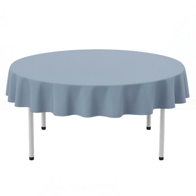 Scuba Polyester Round Tablecloth 70" - Dusty Blue - By TCF Linen - thumbnail number 1