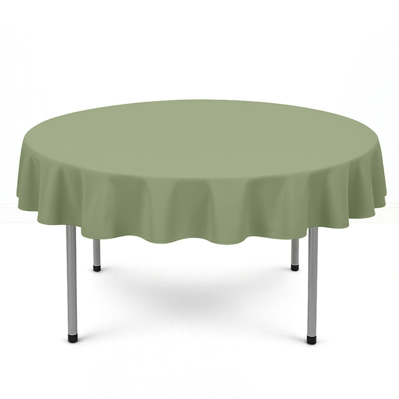 Scuba Polyester Round Tablecloth 70" - Dusty Sage - By TCF Linen - thumbnail number 1