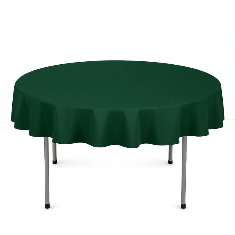 Scuba Polyester Round Tablecloth 70" - Hunter Emerald Green - By TCF Linen - thumbnail number 1