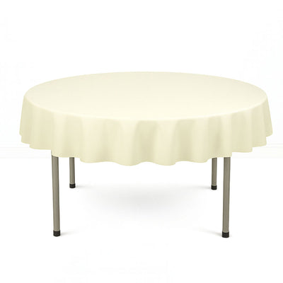 Scuba Polyester Round Tablecloth 70" - Ivory - By TCF Linen - thumbnail number 1