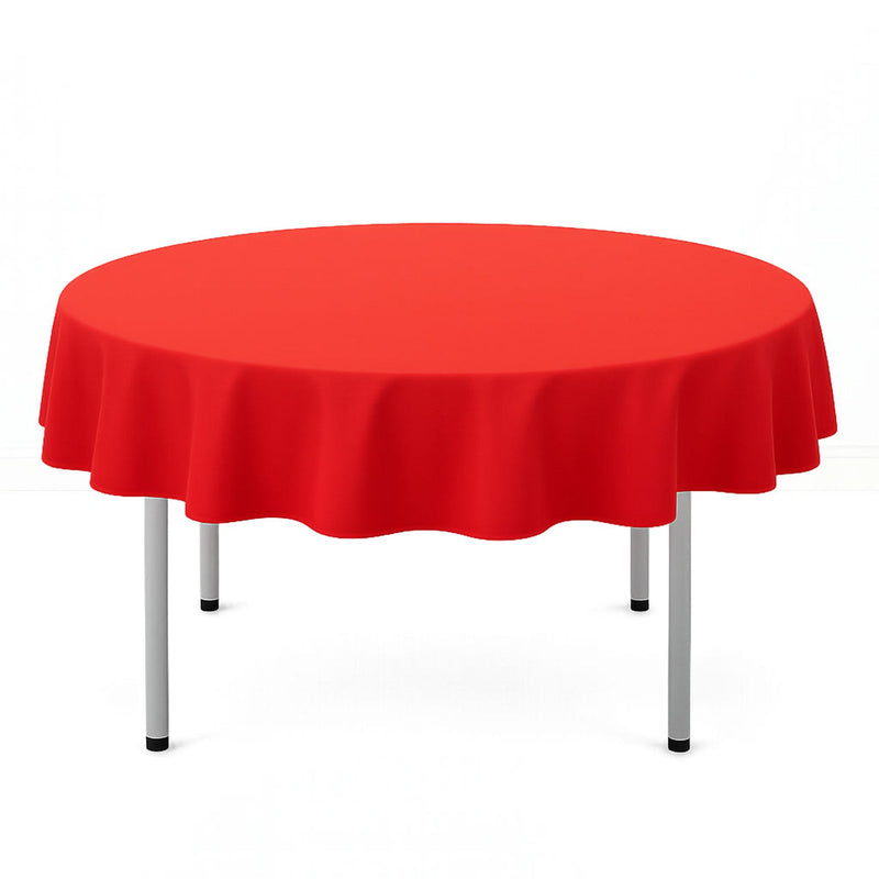Scuba Polyester Round Tablecloth 70" - Red - By TCF Linen - thumbnail number 1